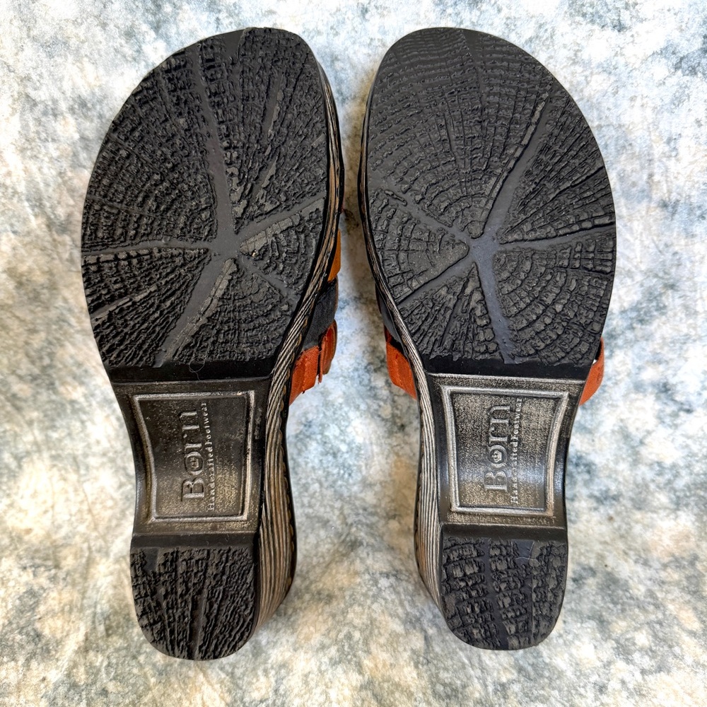 Born Multi-color Lolo Leather Sandals 7 - Tree Print Soles - Picture 8 of 8